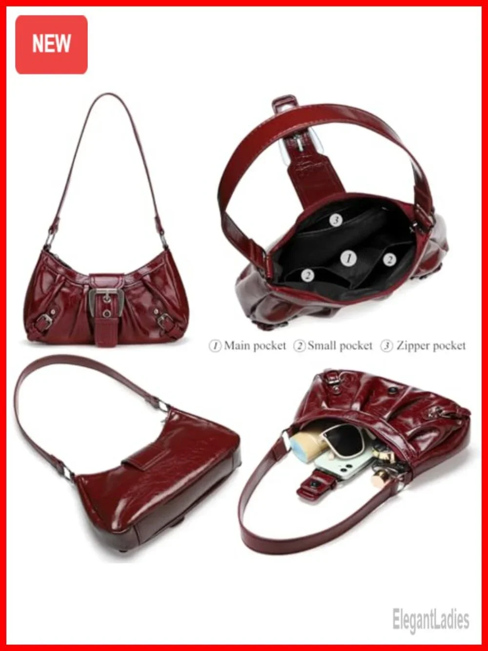 Faux Leather Women's Tote Shoulder Bag Hobo Purse Lightweight